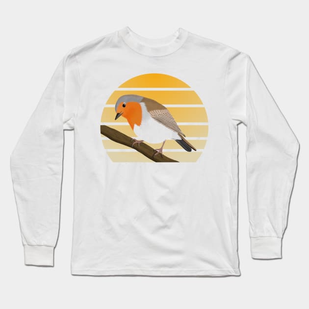 jz.birds Robin Bird Animal Long Sleeve T-Shirt by jzbirds